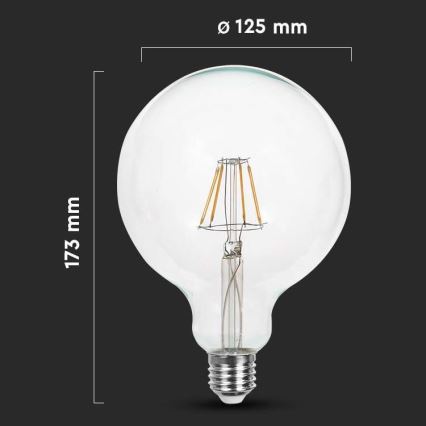 LED Izzó FILAMENT G125 E27/10W/230V 4000K