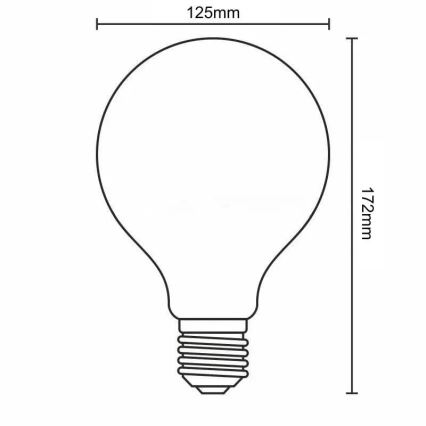 LED Izzó FILAMENT G125 E27/18W/230V 3000K