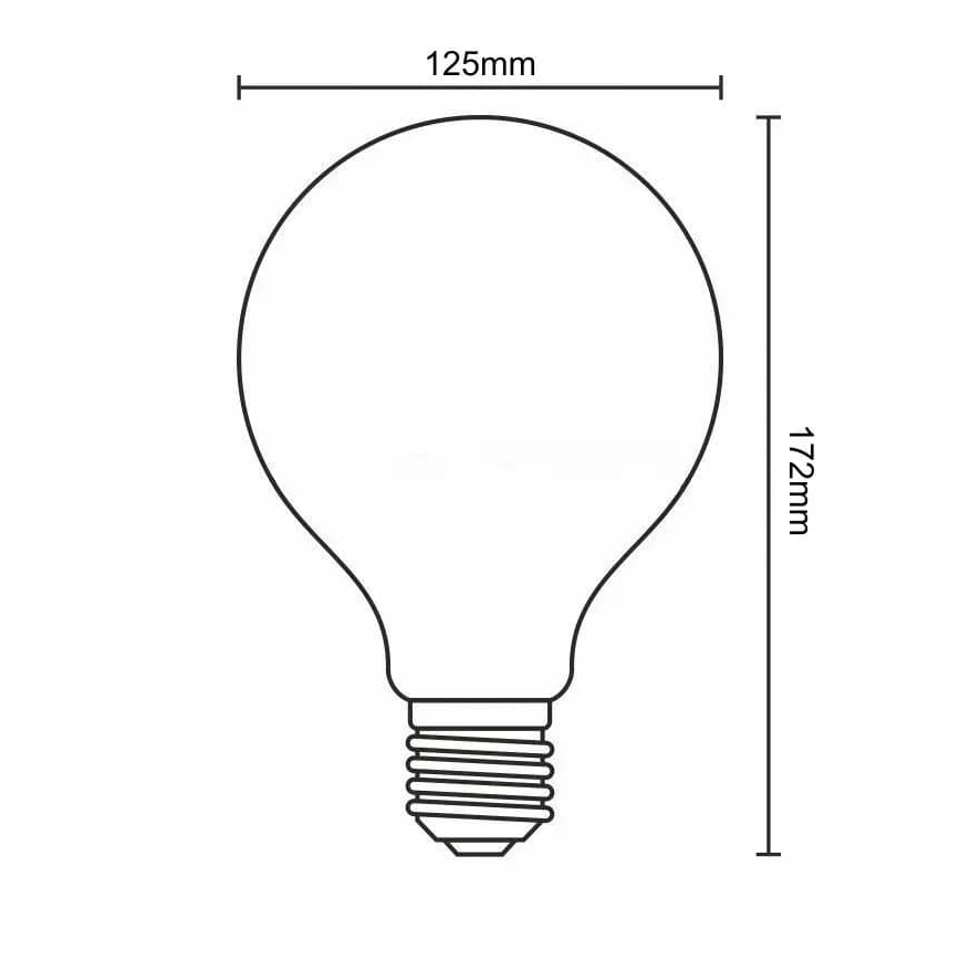 LED Izzó FILAMENT G125 E27/18W/230V 3000K