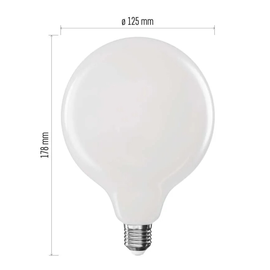 LED Izzó FILAMENT G125 E27/18W/230V 4000K