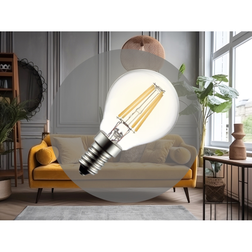 LED izzó FILAMENT G45 E14/6W/230V 3000K