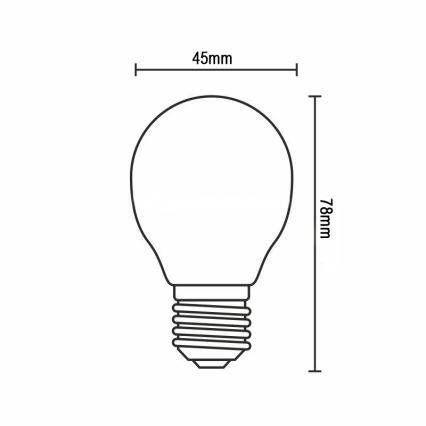 LED izzó FILAMENT G45 E14/6W/230V 3000K