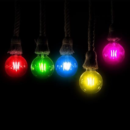 LED Izzó FILAMENT G45 E27/2W/230V kék