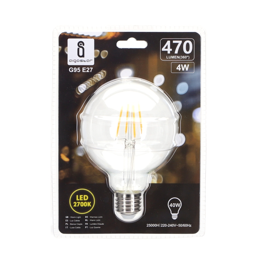 LED Izzó FILAMENT G95 E27/4W/230V 2700K - Aigostar