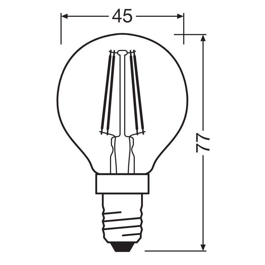 LED Izzó FILAMENT P40 E14/4W/230V 2700K - Osram
