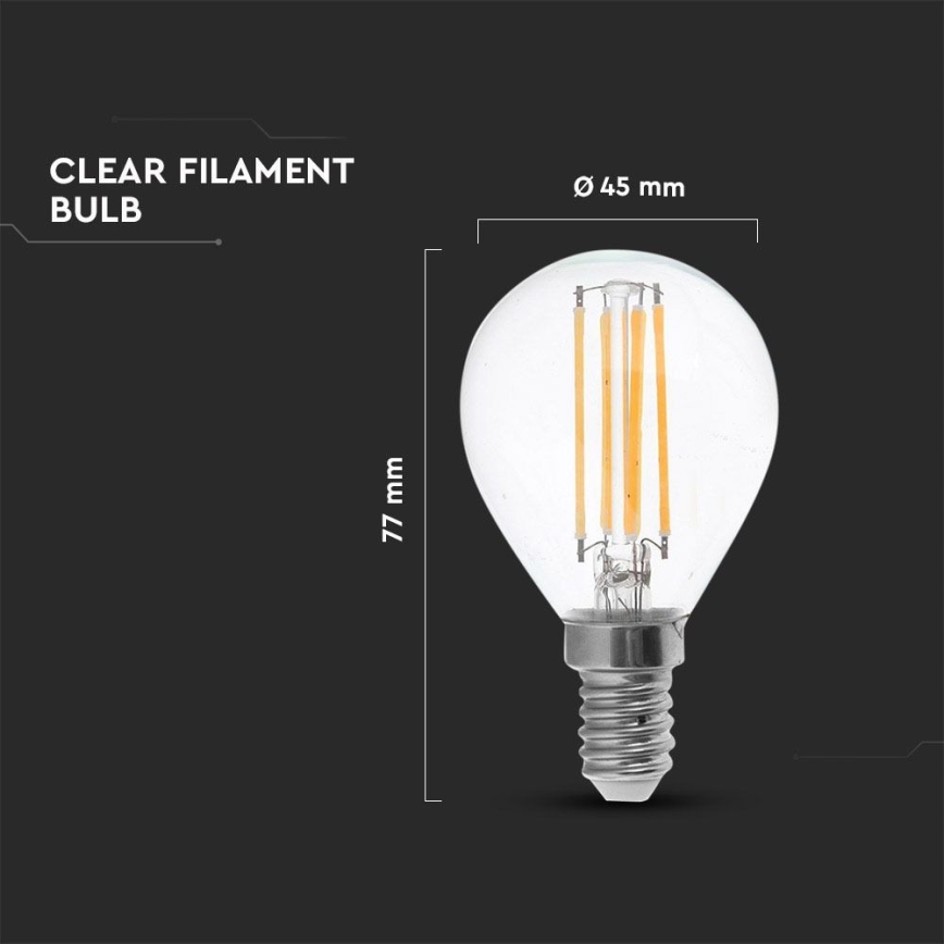 LED Izzó FILAMENT P45 E14/4W/230V 4000K