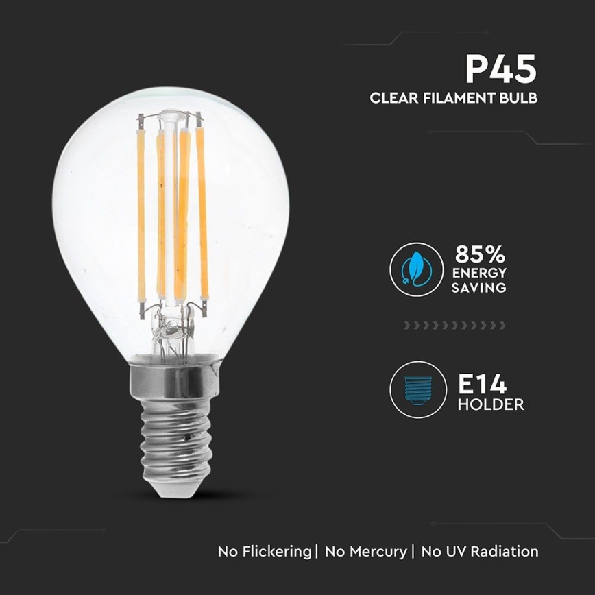 LED Izzó FILAMENT P45 E14/6W/230V 2700K
