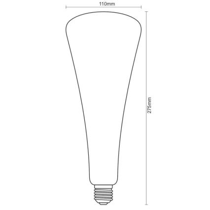 LED Izzó FILAMENT SHAPE T110 E27/5W/230V 1800K kék