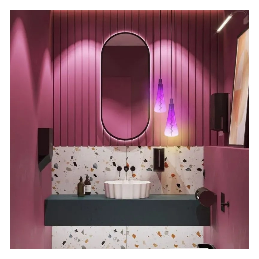 LED Izzó FILAMENT SHAPE T110 E27/5W/230V 1800K lila