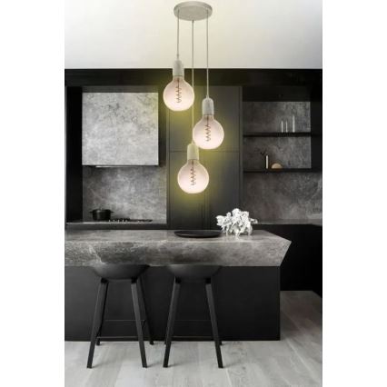 LED Izzó FILAMENT SPIRAL G125 E27/4W/230V 2000K szürke/rózsaszín