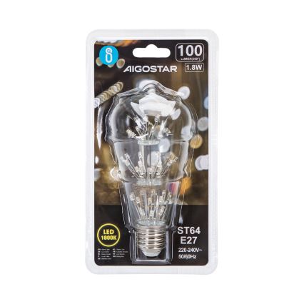 LED Izzó FILAMENT ST64 E27/1,8W/230V 1800K - Aigostar
