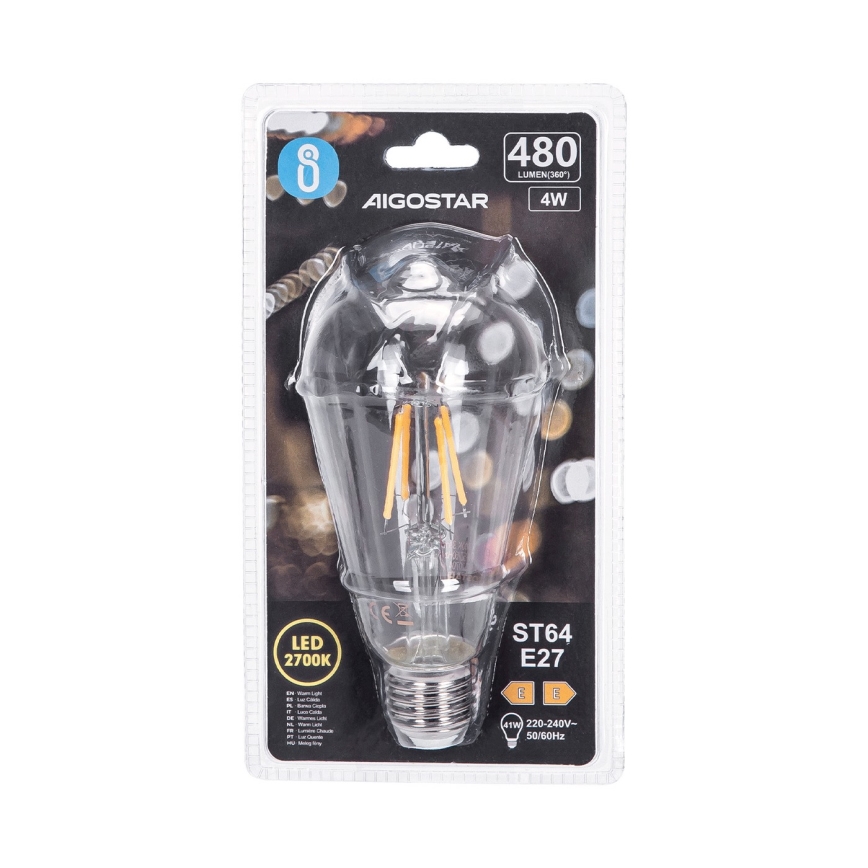 LED Izzó FILAMENT ST64 E27/4W/230V 2700K - Aigostar