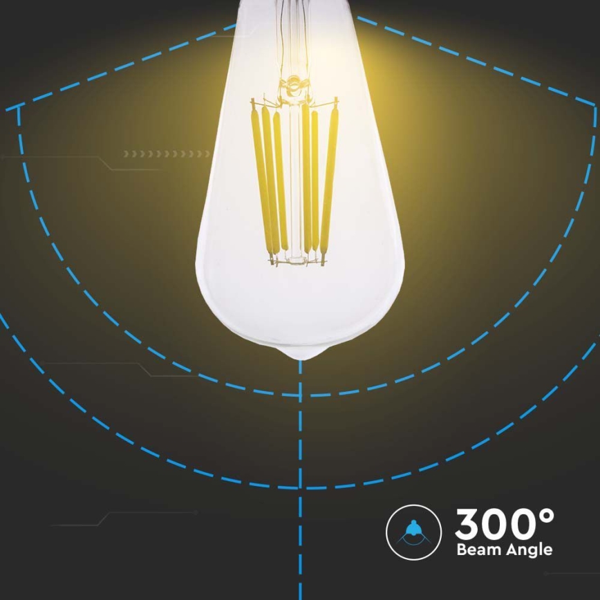 LED Izzó FILAMENT ST64 E27/4W/230V 3000K Energiaosztály A