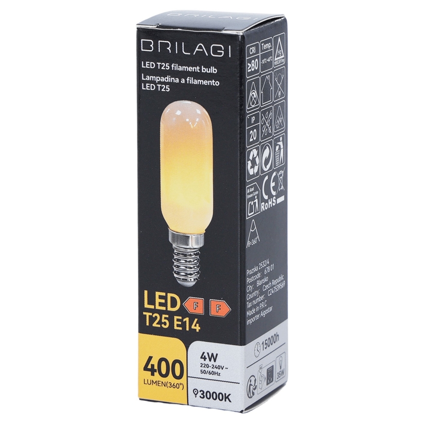 LED izzó FILAMENT T25 E14/4W/230V 3000K - BRILAGI