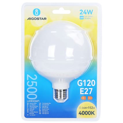 LED izzó G120 E27/24W/230V 4000K - Aigostar