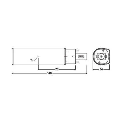 LED Izzó G24D-1/6W/230V 3000K - Osram