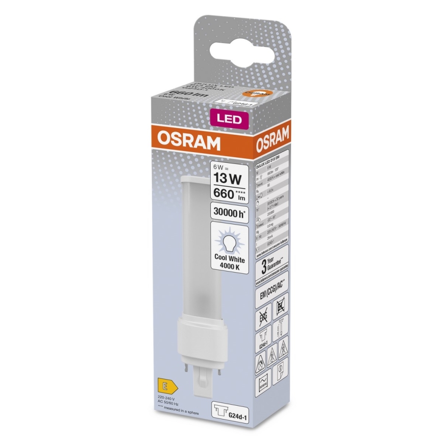 LED Izzó G24D-1/6W/230V 4000K - Osram