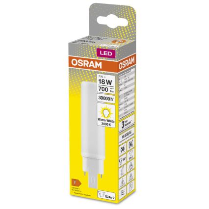 LED Izzó G24q-2/7W/230V 3000K - Osram