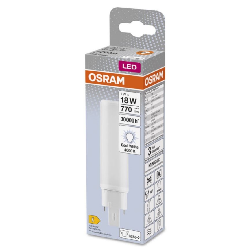 LED izzó G24q-2/7W/230V 4000K - Osram