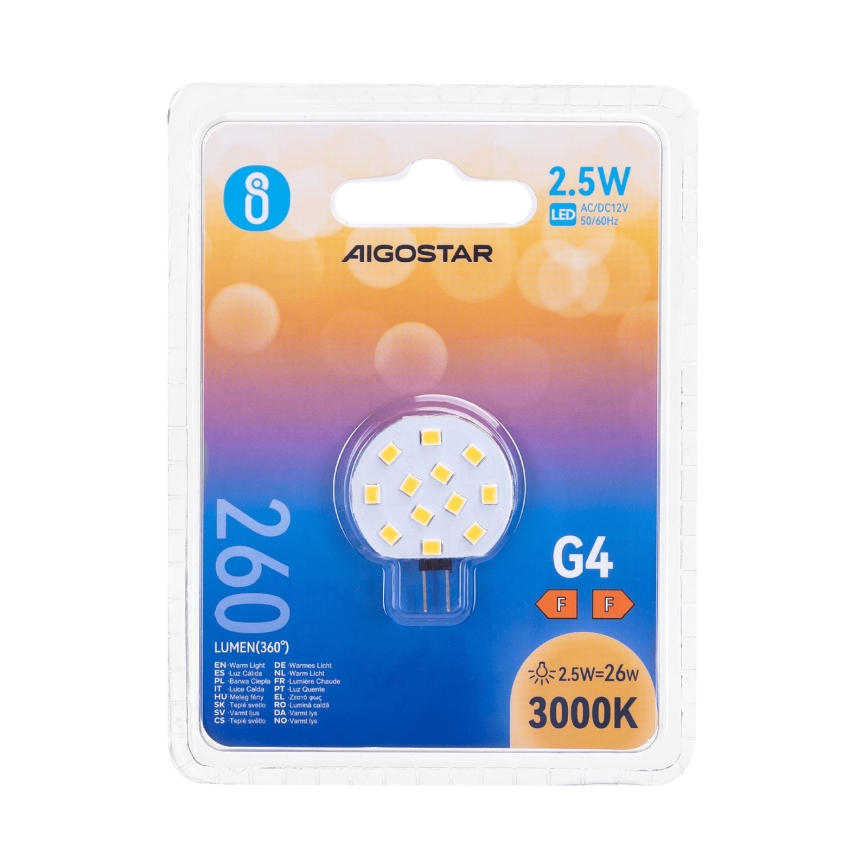 LED izzó G4/2,5W/12V 3000K - Aigostar