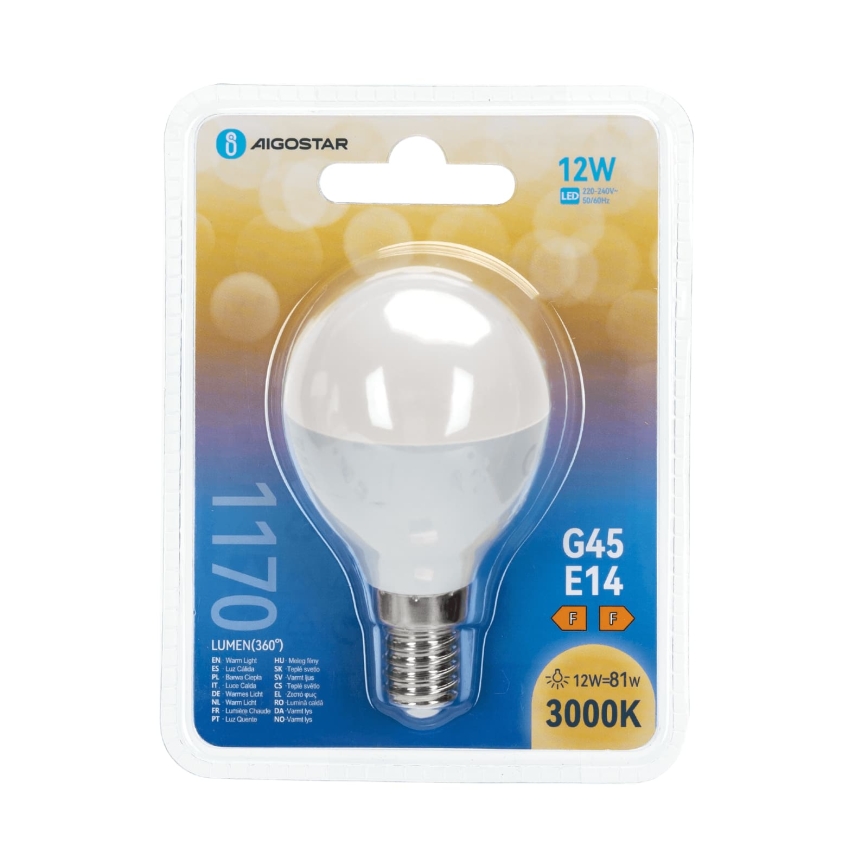 LED izzó G45 E14/12W/230V 3000K - Aigostar