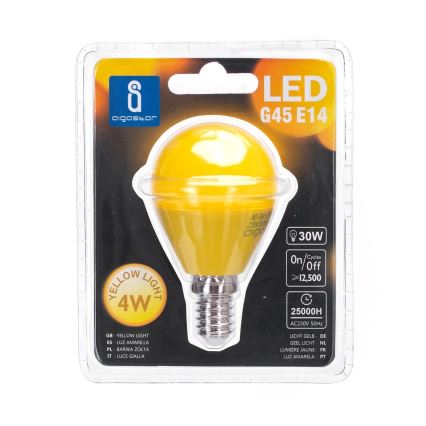LED izzó G45 E14/4W/230V sárga - Aigostar