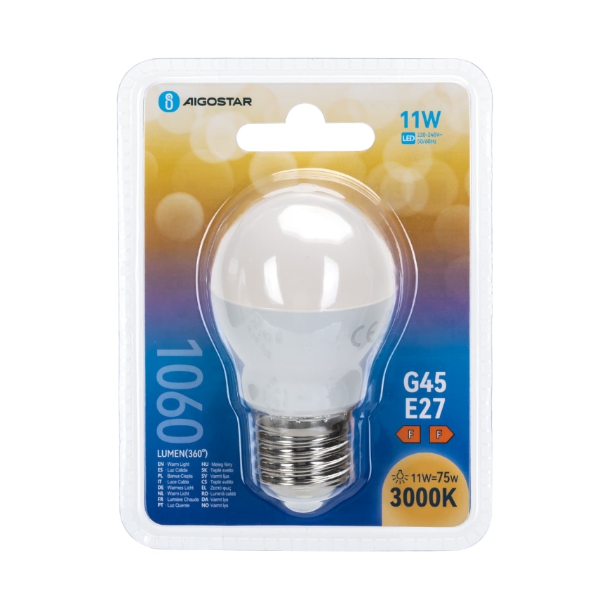 LED izzó G45 E27/11W/230V 3000K - Aigostar
