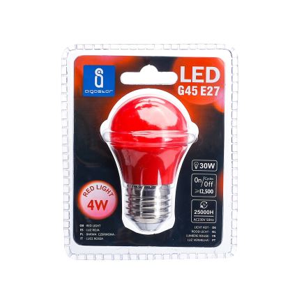 LED Izzó G45 E27/4W/230V piros - Aigostar