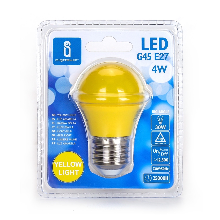 LED Izzó G45 E27/4W/230V sárga - Aigostar