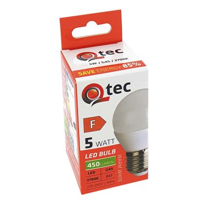 LED Izzó G45 E27/5W/230V 2700K