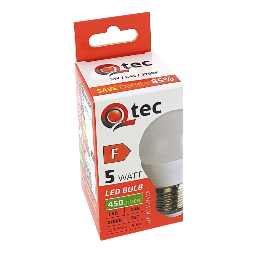 LED Izzó G45 E27/5W/230V 2700K