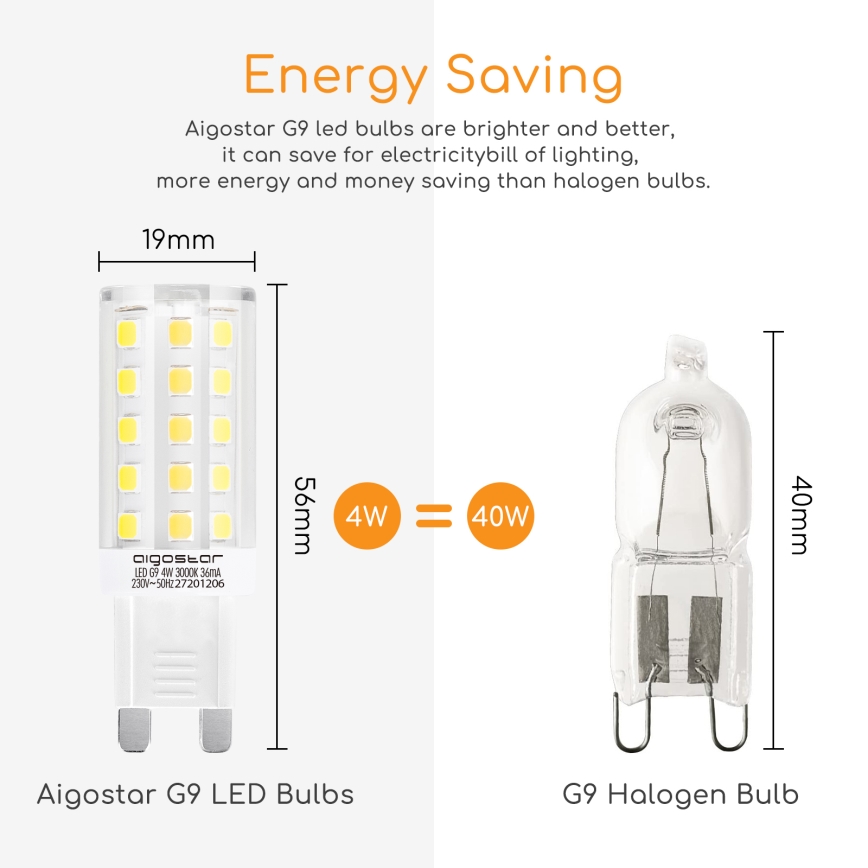 LED Izzó G9/4W/230V 3000K - Aigostar