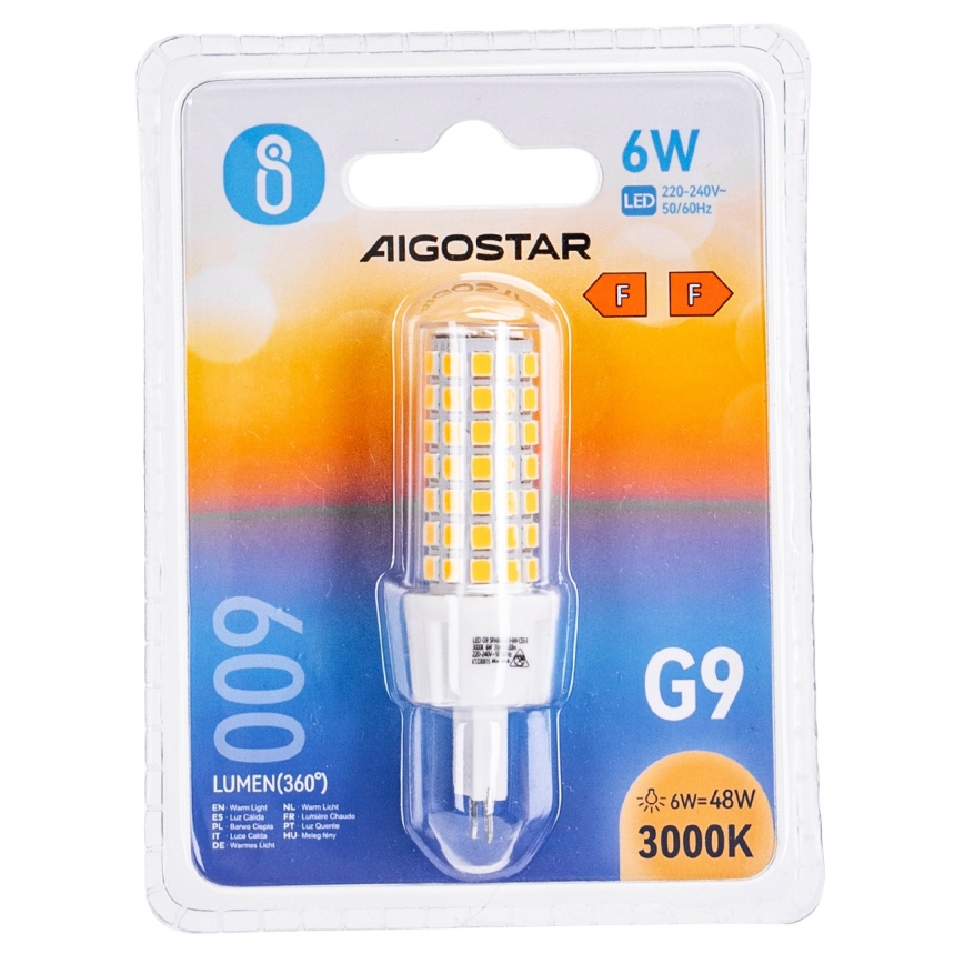 LED Izzó G9/6W/230V 3000K - Aigostar