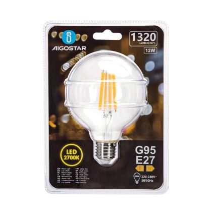 LED Izzó G95 E27/12W/230V 2700K - Aigostar