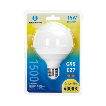 LED izzó G95 E27/15W/230V 4000K - Aigostar