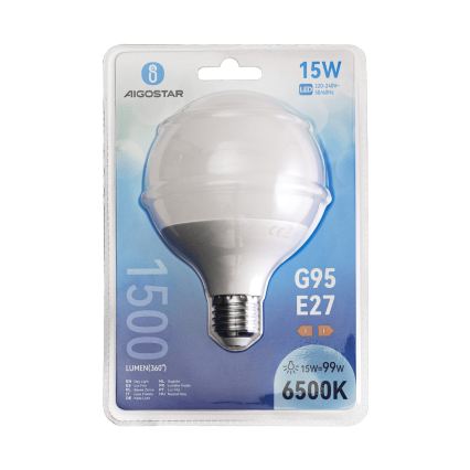 LED izzó G95 E27/15W/230V 6500K - Aigostar