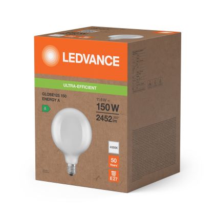 LED izzó GLOBE CLASSIC FILAMENT G125 E27/11,6W/230V 4000K - Ledvance