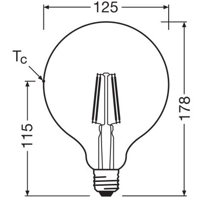 LED izzó GLOBE CLASSIC FILAMENT G125 E27/4W/230V 2700K - Ledvance