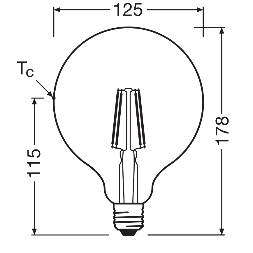 LED izzó GLOBE CLASSIC FILAMENT G125 E27/4W/230V 2700K - Ledvance