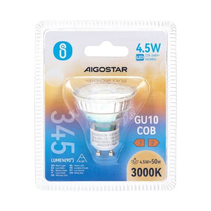 LED Izzó GU10/4,5W/230V 3000K - Aigostar