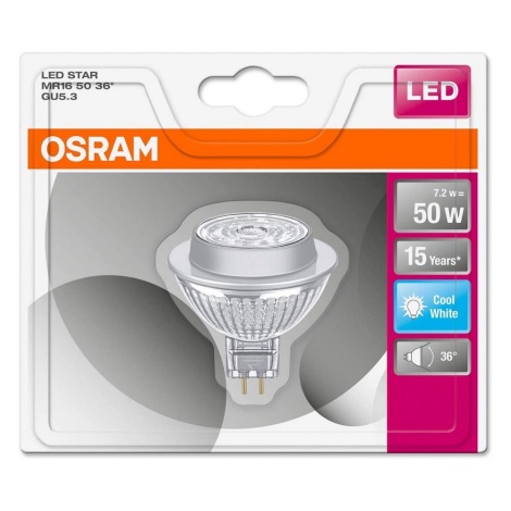 LED Izzó GU5,3/MR16/7,2W/12V 4000K - Osram