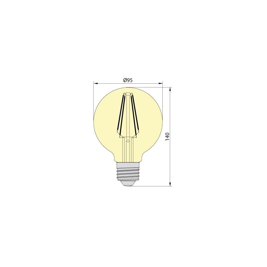 LED Izzó LEDSTAR AMBER G95 E27/8W/230V 2200K