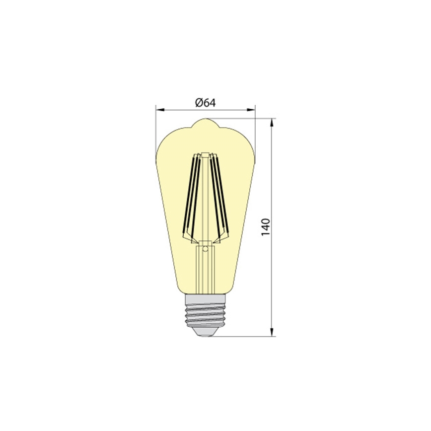 LED Izzó LEDSTAR AMBER ST64 E27/10W/230V 2200K