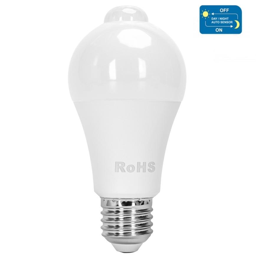LED izzó mozgás- és alkonyatérzékelővel A60 E27/12W/230V 3000K - Aigostar