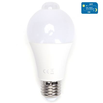 LED izzó mozgás- és alkonyatérzékelővel A60 E27/12W/230V 6500K - Aigostar