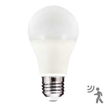 LED izzó mozgás- és alkonyatérzékelővel A60 E27/8W/230V 3000K