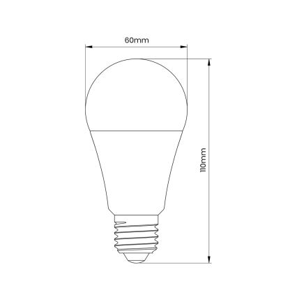 LED izzó mozgás- és alkonyatérzékelővel A60 E27/9W/230V 3000K