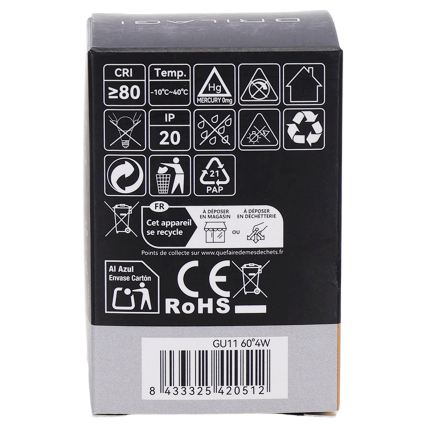 LED izzó MR11 GU10/4W/230V 3000K 60° - BRILAGI