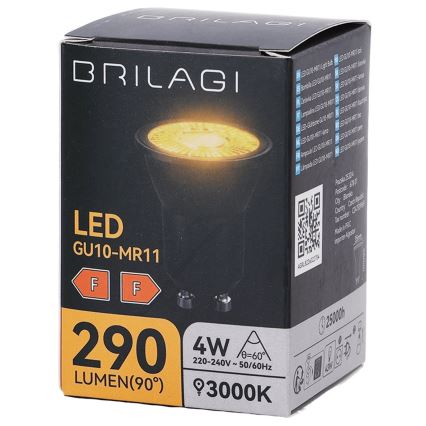 LED izzó MR11 GU10/4W/230V 3000K 60° fekete - BRILAGI