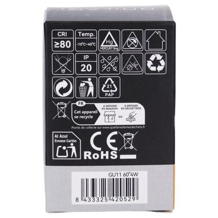 LED izzó MR11 GU10/4W/230V 3000K 60° fekete - BRILAGI